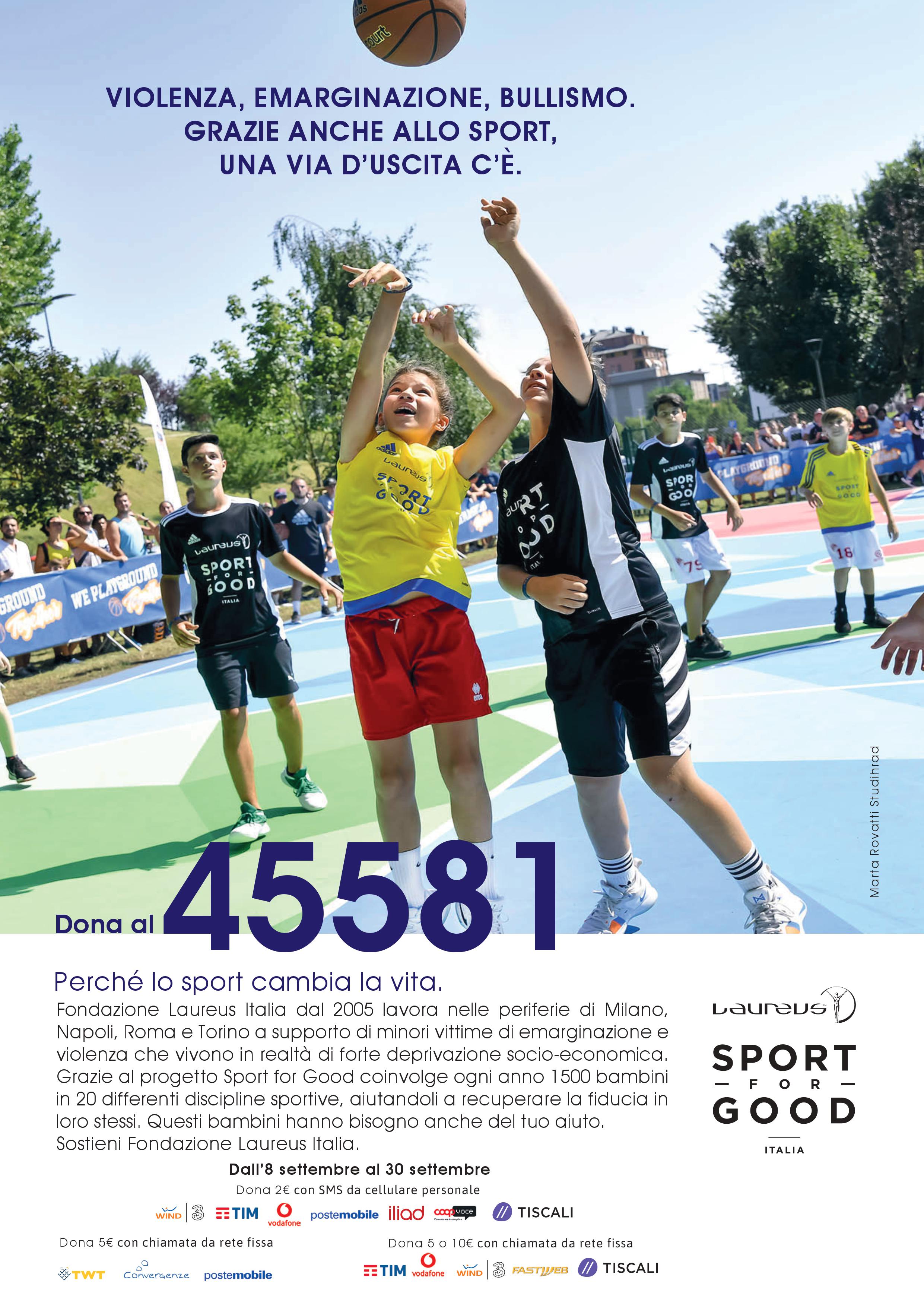 Lo sport è strumento di educazione e inclusione sociale: Laureus aiuta i bambini a rischio delle periferie di Milano e Roma